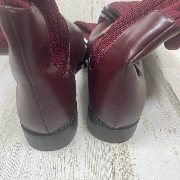 Cape Robbin Metis Burgundy Thigh High Ribbed Sock Boots size 8.5 Preppy Quirky - Picture 7 of 10